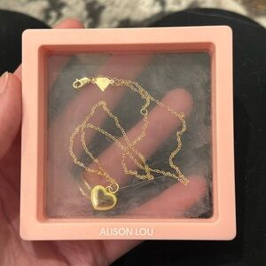 Alison Lou 14K Gold Enamel Heart Necklace - New